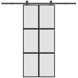  Klizna vrata s priborom 90 x 205 cm kaljeno staklo i aluminij Cene