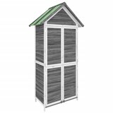 vidaXL Vrtna lopa za orodje siva 89x52,5x175 cm trdna borovina | Shoptok.si