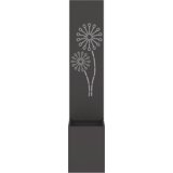 vidaXL Vrtno korito z dekorativno ploščo Črna 32 x 140 cm Mnogi jeklo | Shoptok.si