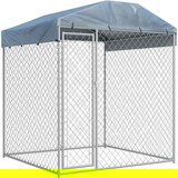 vidaXL zunanji pasji boks s platneno streho 193x193x225 cm | Shoptok.si
