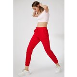Happiness İstanbul Women's Red Pocket Sweatpants Cene