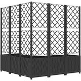  Vrtna sadilica s rešetkom crna 120 x 120 x 136 cm PP | Eponuda.com