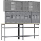  Set radnog stola 8 kom. Crna i Siva Čelik s prahom premazan | shoptok.hr