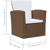  8-dijelna vrtna garnitura od poliratana s jastucima smeđa | shoptok.hr