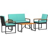  Set vanjskog namještaja 4 pcs Crna i Tirkizna poliratan | Eponuda.ba