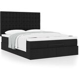  Otomanski okvir kreveta s madracem crni 140x200cm od tkanine | shoptok.hr