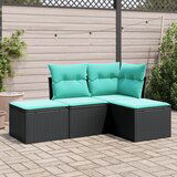 vidaXL 4-dijelni set vrtnih sofa od poliratana s jastucima crni | shoptok.hr