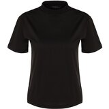 Trendyol White and Black Stand-Up Collar 2-Pack Basic Knitted T-Shirt | Shoptok.si