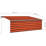  Automatska tenda s roletom i senzorom LED 4x3m narančasto-smeđa | shoptok.hr