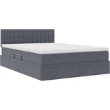  LED krevet za pohranu s madracem Tamnosiva 140 x 190 cm Baršun | shoptok.hr
