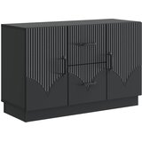 vidaXL Strani šal s predalom Črna 89 x 34,5 x 57 cm Inženirski les, (5000217817) | Shoptok.si