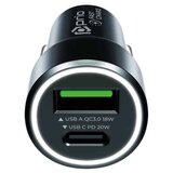 Prio Fast Charge Car Charger 20W PD (USB C) + QC 3.0 (USB A) black Cijene