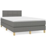vidaXL Box spring postelja z vzmetnico LED temno siva 120x190 cm blago Cene