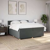 vidaXL Box spring postelja z vzmetnico temno siva 200x200 cm blago | Shoptok.si