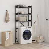  Polica za perilicu rublja crne 67x25x163 cm drvena | shoptok.hr