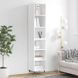  The Living Store Visoka omara visok sijaj bela 34,5x32,5x180 cm inženirski les - Visoka Omara, (21429308) Cene