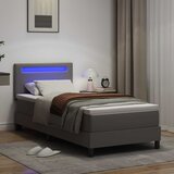  Krevet s opruga kutije s madracem Siva 90 x 190 cm Umjetna koža | shoptok.hr
