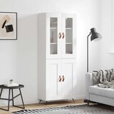 vidaXL Visoka omara bela 69,5x34x180 cm inženirski les | Shoptok.si