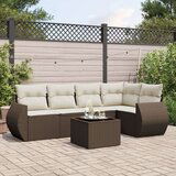 vidaXL 6-dijelni set vrtnih sofa od poliratana s jastucima smeđi | shoptok.hr