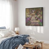  Slika - Claude Monet – A Pathway in Monet\'s Garden 40x40 U crnom drvenom okviru | shoptok.hr