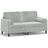  Dvosjed s ukrasnim jastucima svjetlosivi 140 cm baršunasti | shoptok.hr