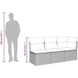  Vrtni kauč s jastukom Crna 172 x 62 x 69 cm Poli ratan | shoptok.hr