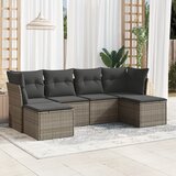  6-dijelni set vrtnih sofa od poliratana s jastucima sivi | shoptok.hr