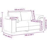  Dvodijelni set sofa s jastucima, svijetlo sivi baršun | shoptok.hr