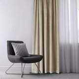 Restilo Rjava/bež žametna zavesa za delno zatemnitev 140x245 cm Eyelets – | Shoptok.si