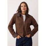 TRENDYOLMILLA ženska jakna Twoaw26Mo00166, tamno braon-braon Cene