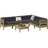  7-dijelni set vrtnih sofa od impregnirane borovine s jastucima Cene