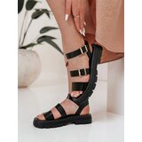 DStreet Sandały damskie z klamrami SOLARIA czarne | Shoptok.si