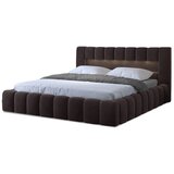 ELTAP Temno rjava oblazinjena zakonska postelja s prostorom za shranjevanje z letvenim dnom 140x200 cm Lamica – | Shoptok.si
