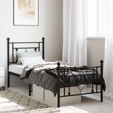 vidaXL Metalni okvir kreveta uzglavlje i podnožje crni 75x190 cm Cijene