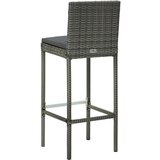 Poli 5-dijelni vrtni barski set od poliratana s jastucima sivi | shoptok.hr