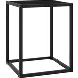 vidaXL Klubska mizica crna s crnim steklom 40x40x50 cm Cene