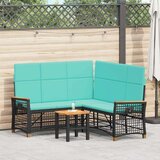  Vrtni set sofe za opuštanje Crna i Tirkizna 164 x 164 x 112 cm | shoptok.hr