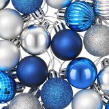  Set božićnih kuglica 100 kom. Plava i srebrna 4 cm Polistiren | shoptok.hr