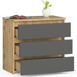 AKORD KOMODA CL3 3SZ CLP OAK ARTISAN / SIVI, (21702831) | Shoptok.si
