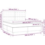  box spring s madracem LED tamnosivi 180x200 cm tkanina | shoptok.hr