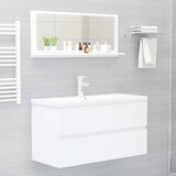  Kupaonsko ogledalo bijelo 90 x 10,5 x 37 cm konstruirano drvo | shoptok.hr