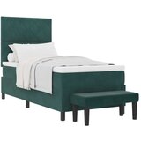  Krevet s kutijom s madracem i klupom tamnozelena 100x200 cm baršun | shoptok.hr