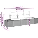 3 Dio Set Kauča za Vrt s Jastučićima Svjetlosivi Poli Ratan | shoptok.hr