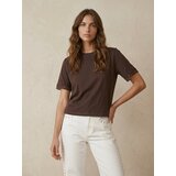 Sinsay Jednobojna pamučna majica s volanima na rukavima | shoptok.hr