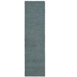 Flair Rugs Prašno moder ročno tkan volnen tekač 80x230 cm Harris Boucle – Cene