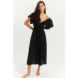 Cool & Sexy Women's Black Front Back V Ruffle Dress KS113 Cijene