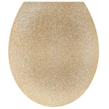 Poseidon WC deska Golden Glitter (duroplast, počasno spuščanje, snemljiva, zlata/bela)