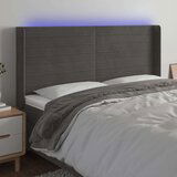  Posteljno vzglavje temno sivo 203x16x118/128 cm žamet, (20738096) | Shoptok.si