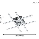 Eglo LED stropna svetilka Lasana 1 (24 W, Do x Š x V: 50 x 50 x 9,5 cm, Krom) | Shoptok.si