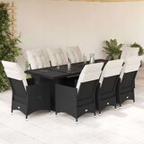  9-dijelni vrtni bistro set od poliratana s jastucima crni | shoptok.hr